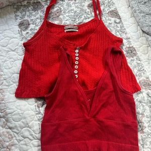 Urban outfitters x2 tops. Button down is a small, v neck is a m/L